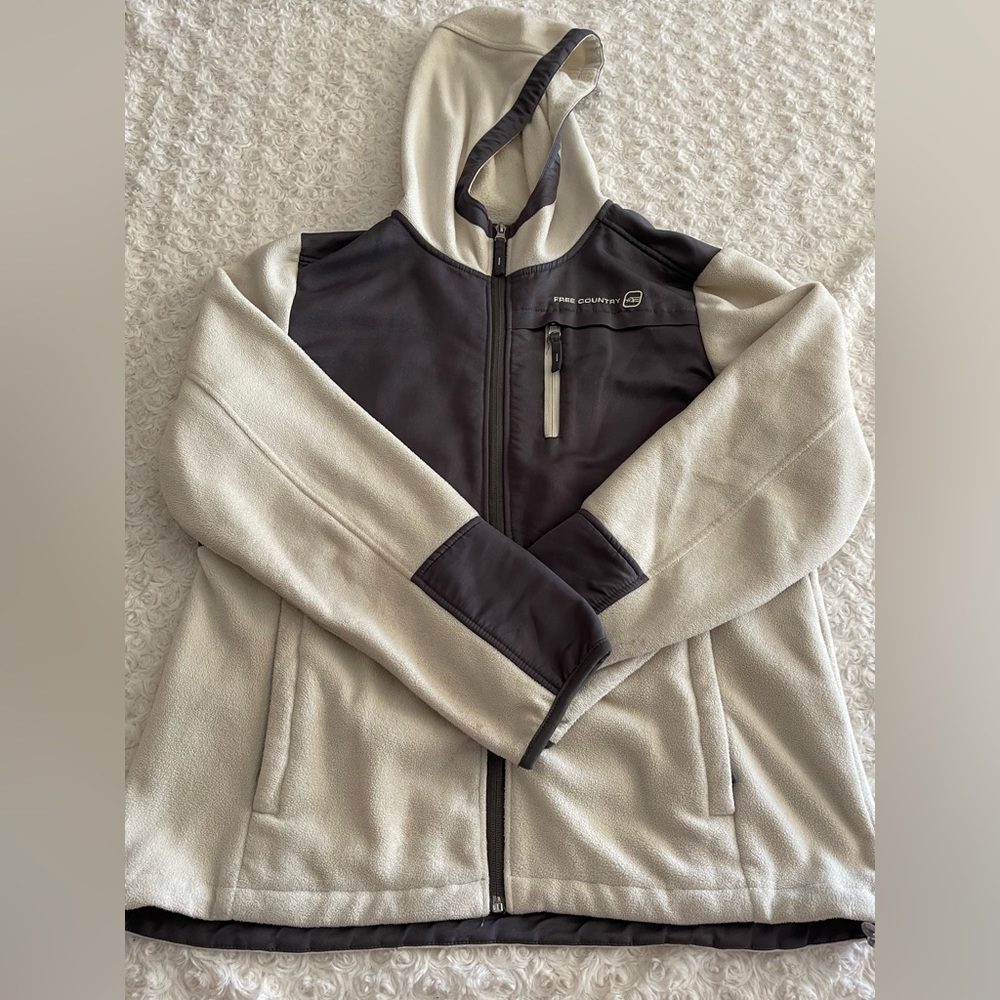 Free Country Full Zip White Fleece Jacket